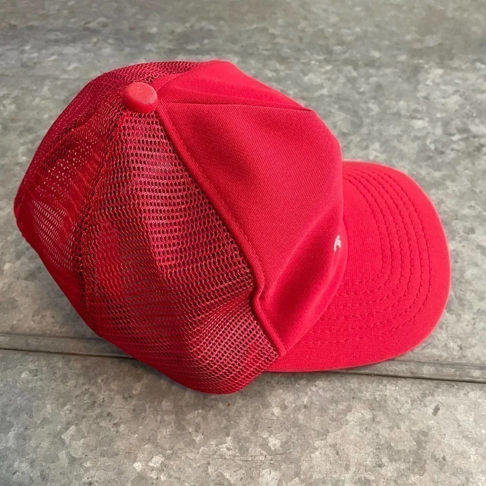 Vintage The Sports Center Nike Puma Script New Era USA Red Snapback Hat 80s 90s